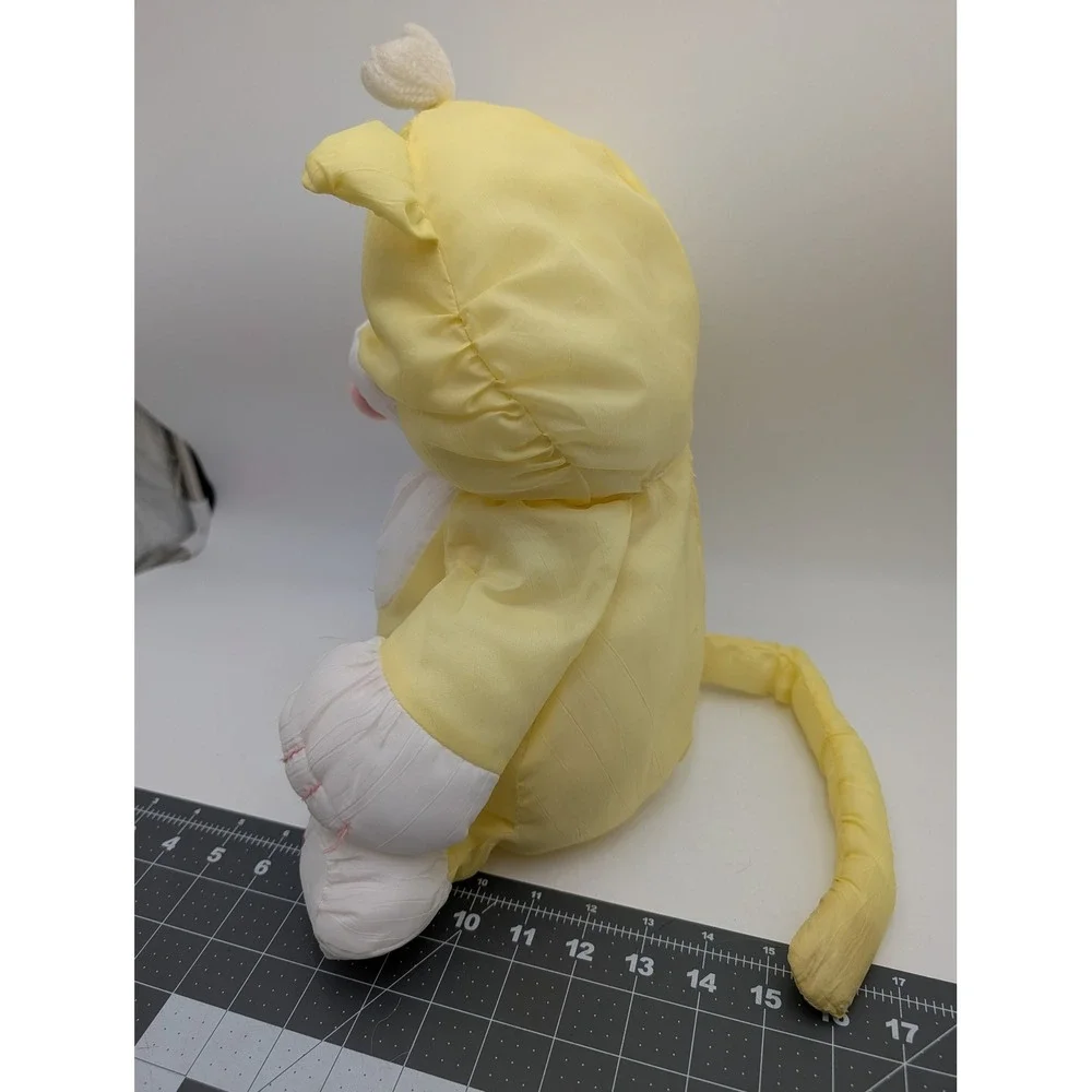 Fisher Price Puffalump Plush Cat Yellow 1986 8002 Stuffed Animal Toy No Dress